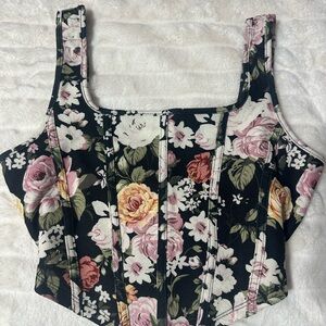SHEIN Black and Orange Bustier Tank Top